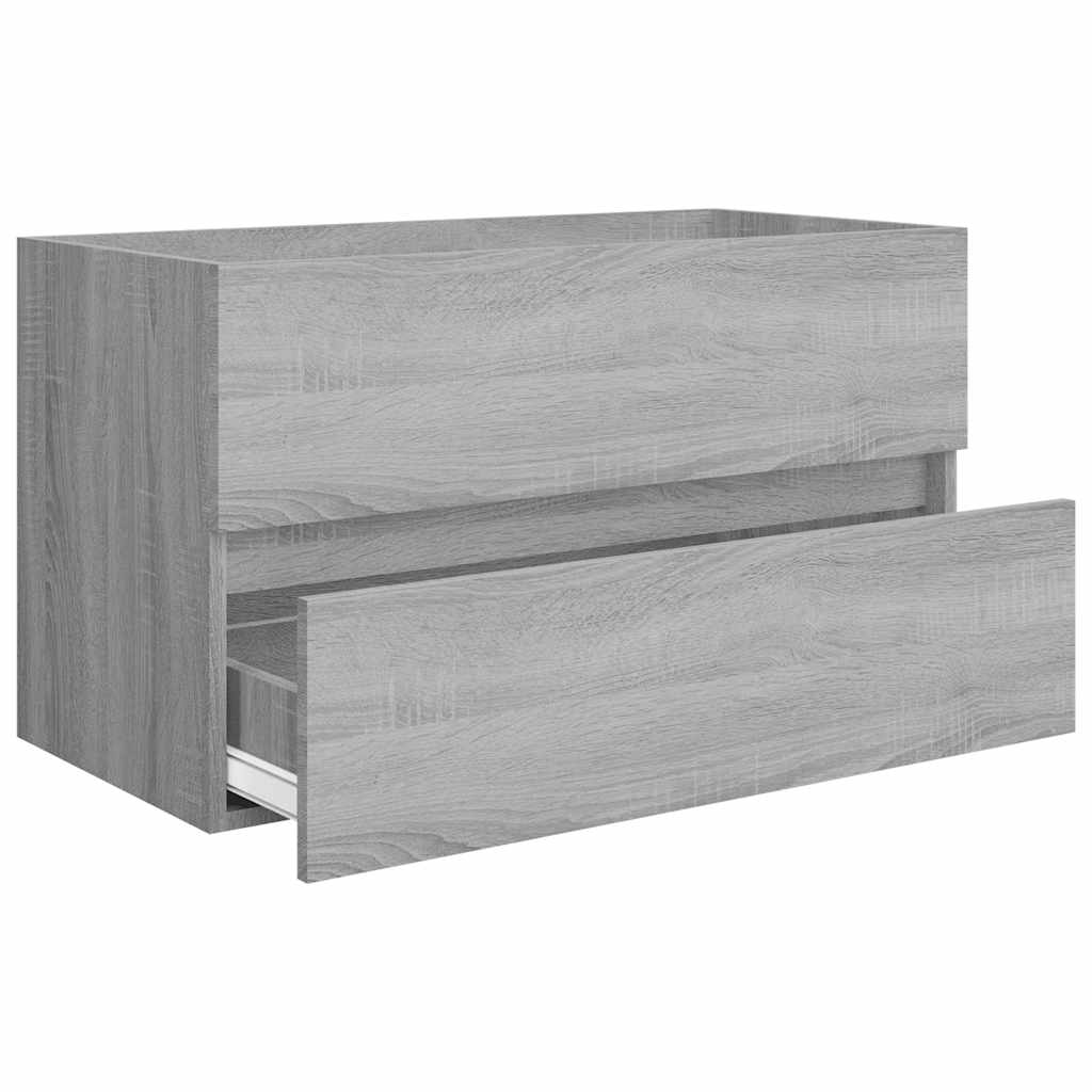 Set Mobili da Bagno 2 pz Grigio Sonoma in Legno Multistrato | homemem39