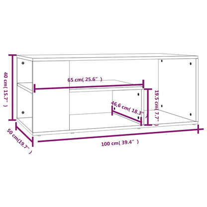 Tavolino Salotto Rovere Marrone 100x50x40cm Legno Multistrato | homemem39
