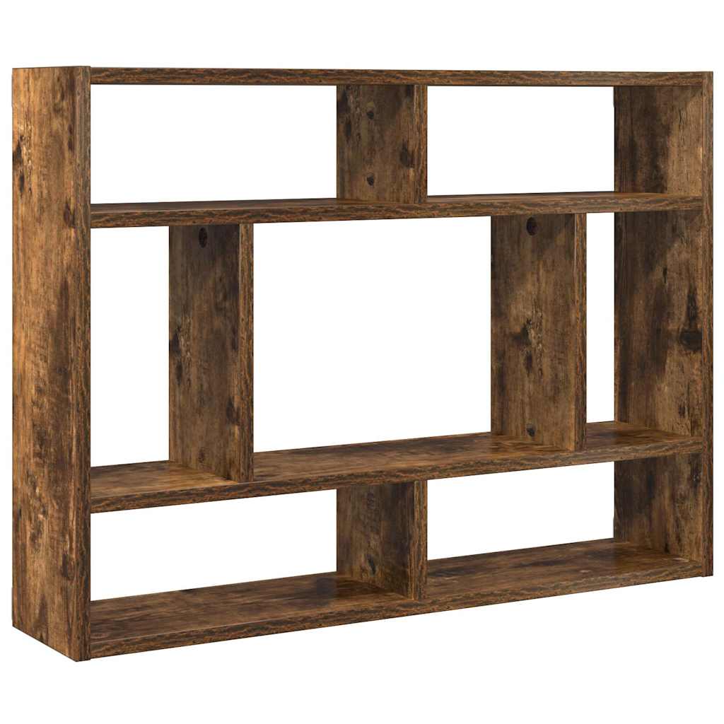 Mensola a Muro Rovere Fumo 75x16x55 cm in Legno Multistrato