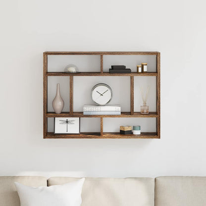 Mensola a Muro Rovere Fumo 75x16x55 cm in Legno Multistrato