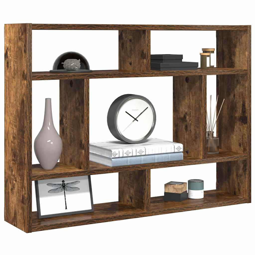 Mensola a Muro Rovere Fumo 75x16x55 cm in Legno Multistrato