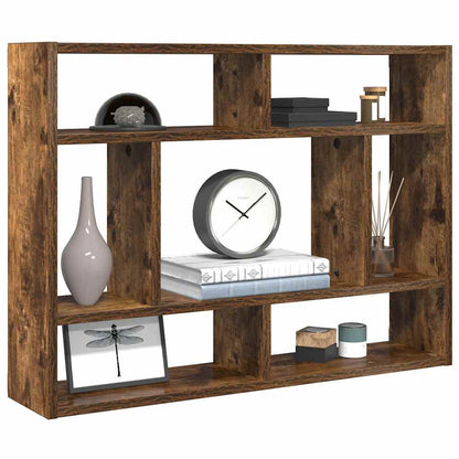 Mensola a Muro Rovere Fumo 75x16x55 cm in Legno Multistrato