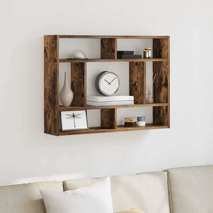 Mensola a Muro Rovere Fumo 75x16x55 cm in Legno Multistrato