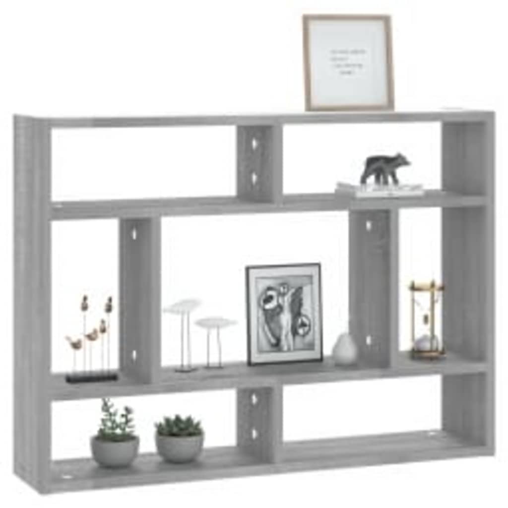 Mensola a Muro Grigio Sonoma 75x16x55 cm in Legno Multistrato