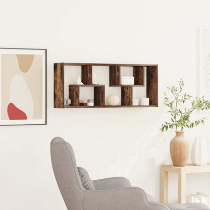 Mensola a Muro Rovere Fumo 36x16x90 cm in Legno Multistrato | homemem39
