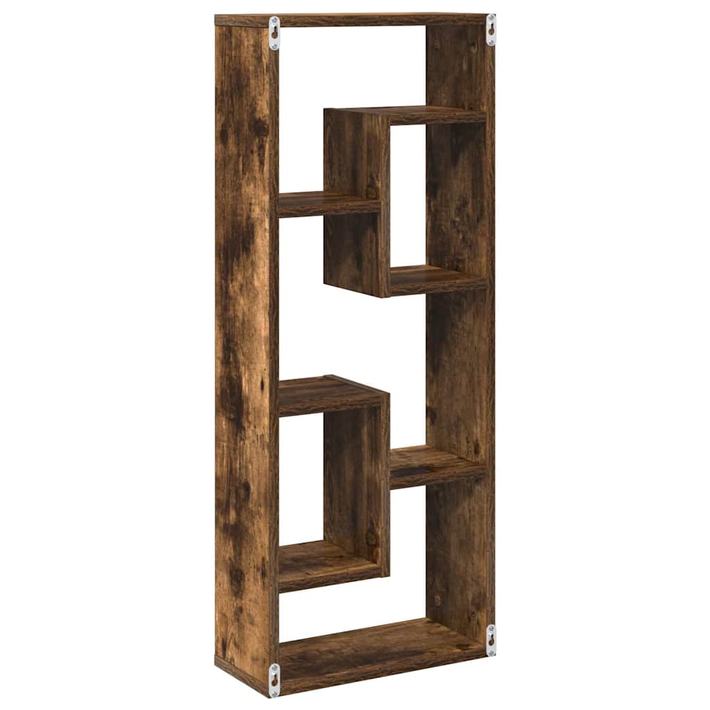 Mensola a Muro Rovere Fumo 36x16x90 cm in Legno Multistrato