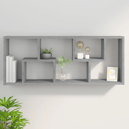 Mensola a Muro Grigio Sonoma 36x16x90 cm in Legno Multistrato | homemem39