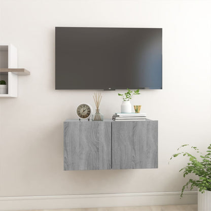 Sonoma Gray Wall Unit TV Cabinet 60x30x30cm in Multilayer Wood