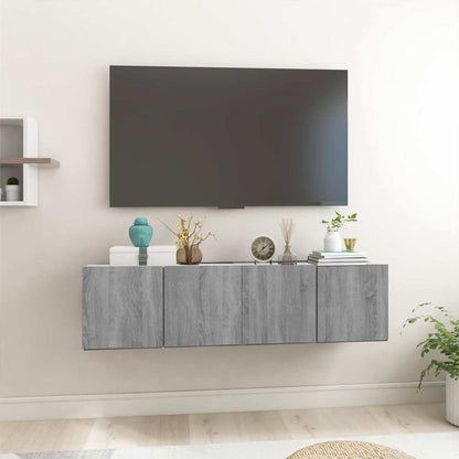 Mobili TV Pensili Grigio Sonoma 2 pz 60x30x30 Legno Multistrato