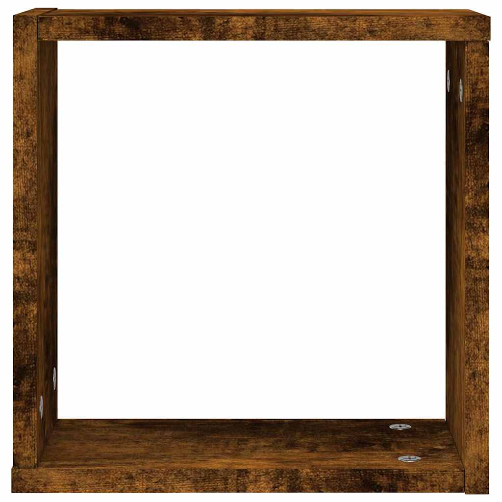Mensole a Cubo 2 pz Rovere Fumo 30x15x30 cm