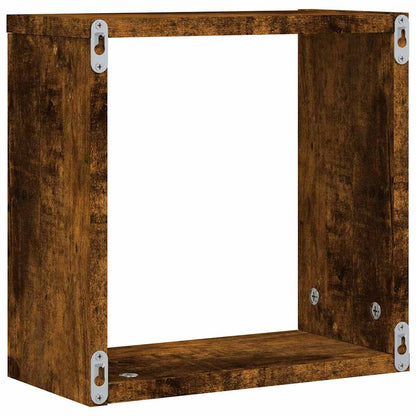 Mensole a Cubo 2 pz Rovere Fumo 30x15x30 cm