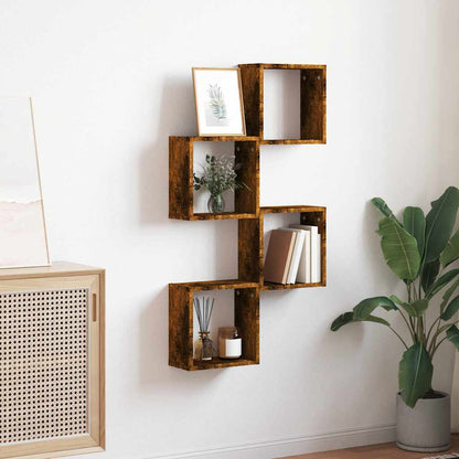 Mensole a Cubo 4 pz Rovere Fumo 30x15x30 cm | homemem39