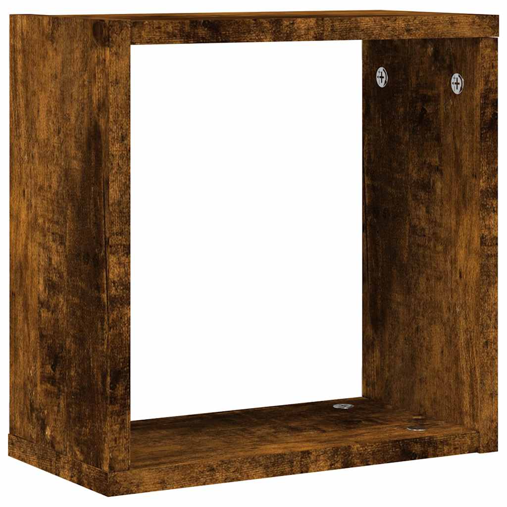 Mensole a Cubo 4 pz Rovere Fumo 30x15x30 cm | homemem39