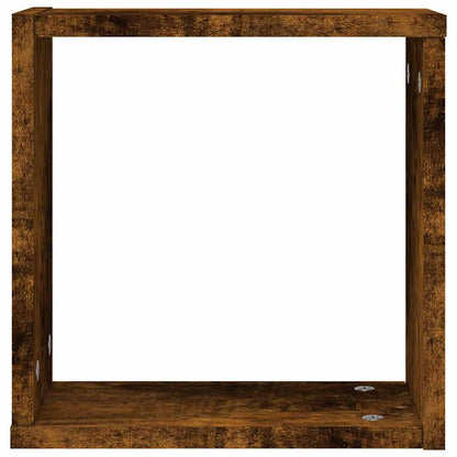 Mensole a Cubo 4 pz Rovere Fumo 30x15x30 cm
