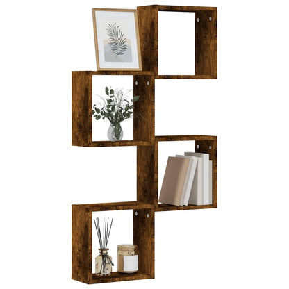 Mensole a Cubo 4 pz Rovere Fumo 30x15x30 cm | homemem39