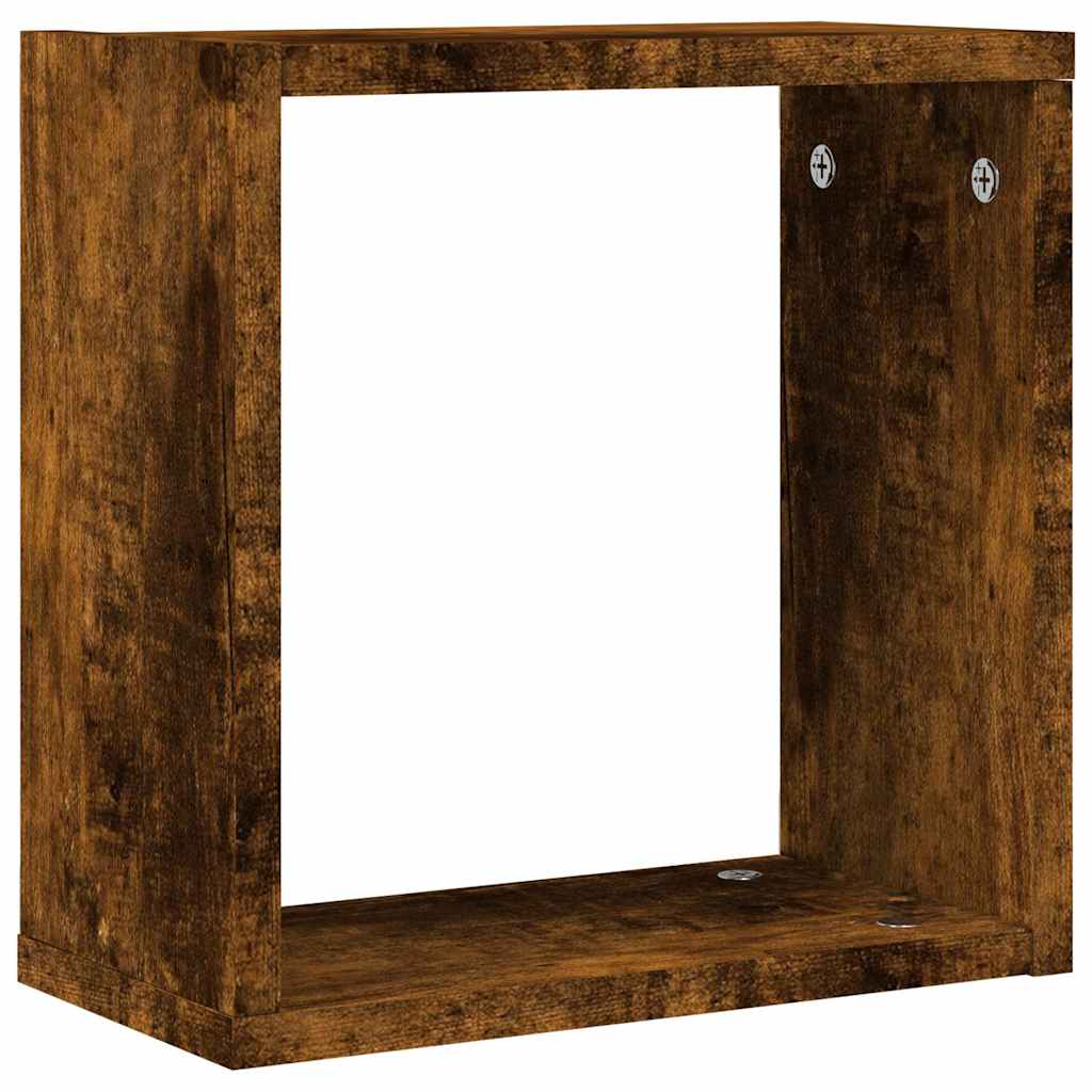 Mensole a Cubo 6 pz Rovere Fumo 30x15x30 cm