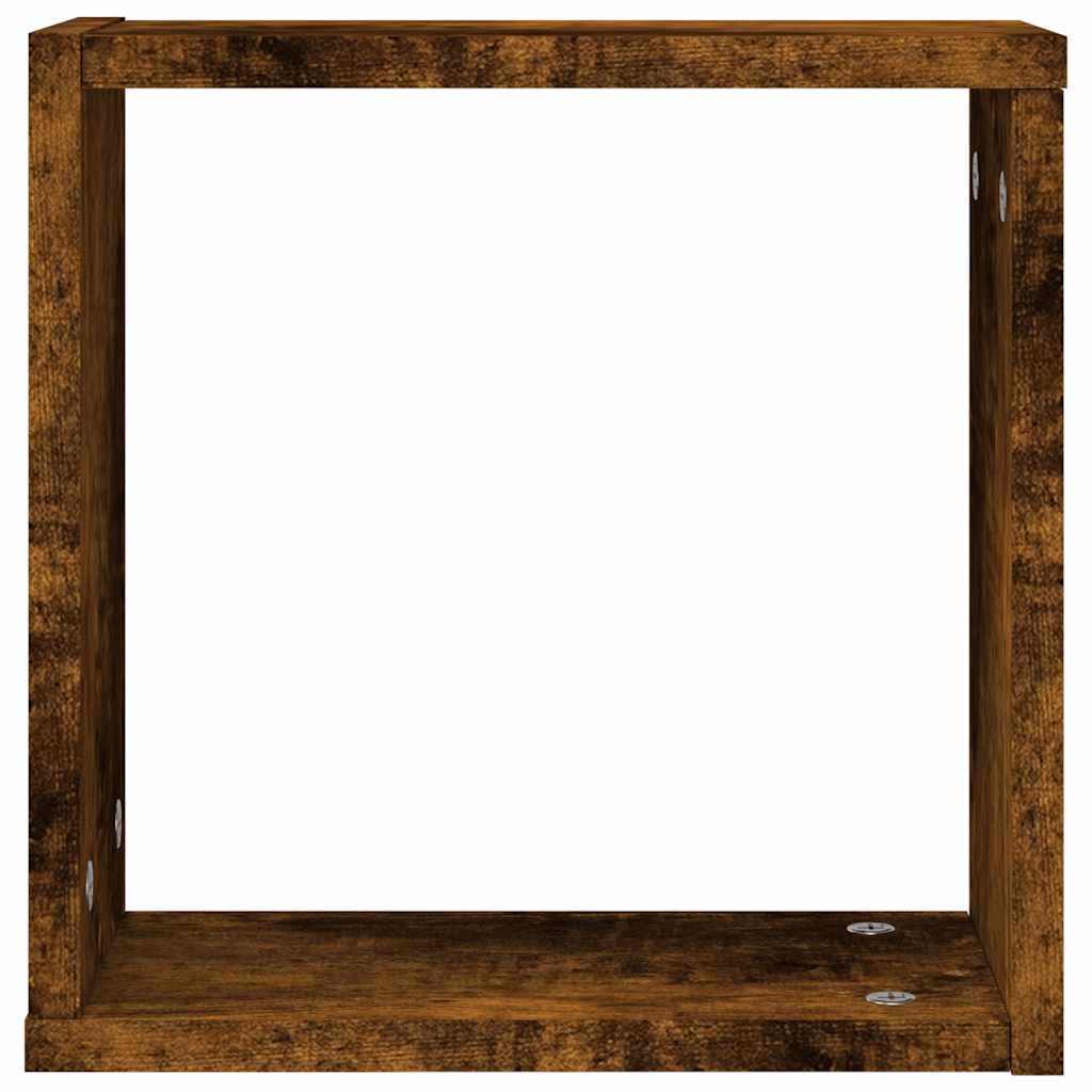 Mensole a Cubo 6 pz Rovere Fumo 30x15x30 cm | homemem39