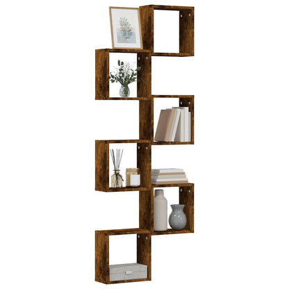 Mensole a Cubo 6 pz Rovere Fumo 30x15x30 cm | homemem39