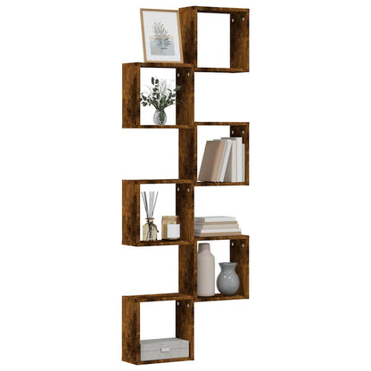 Mensole a Cubo 6 pz Rovere Fumo 30x15x30 cm