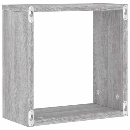 Mensole Parete a Cubo 6 pz Grigio Sonoma 30x15x30 cm | homemem39