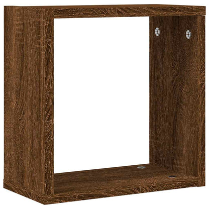 Mensole a Cubo 6 pz Rovere Marrone 30x15x30 cm | homemem39