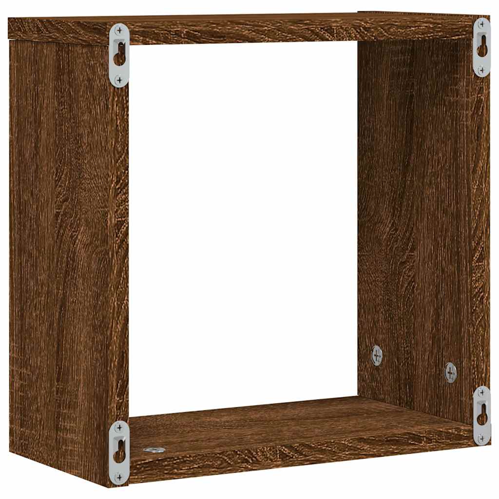 Mensole a Cubo 6 pz Rovere Marrone 30x15x30 cm | homemem39