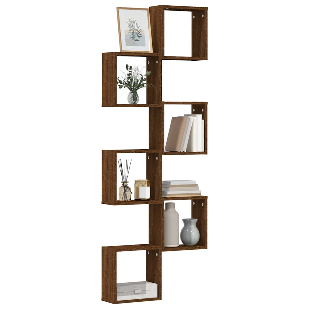 Mensole a Cubo 6 pz Rovere Marrone 30x15x30 cm | homemem39