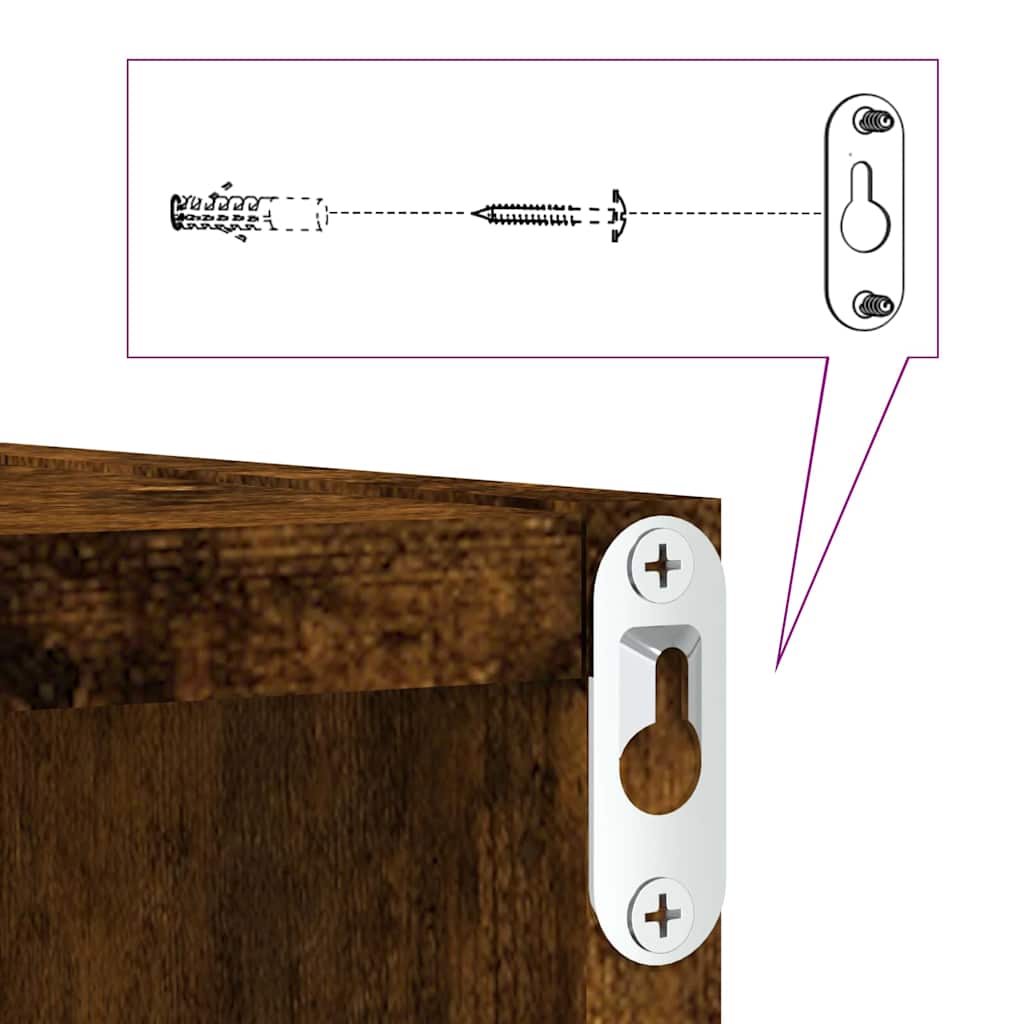 Scaffali da parete 2 pcs Rovere fumé 26 x 15 x 26 cm