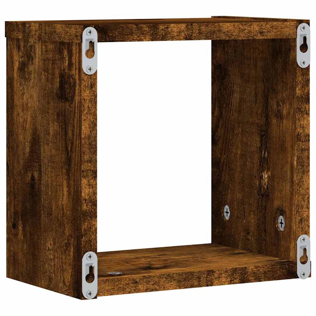 Scaffali da parete 4 pcs Rovere fumé 26 x 15 x 26 cm | homemem39