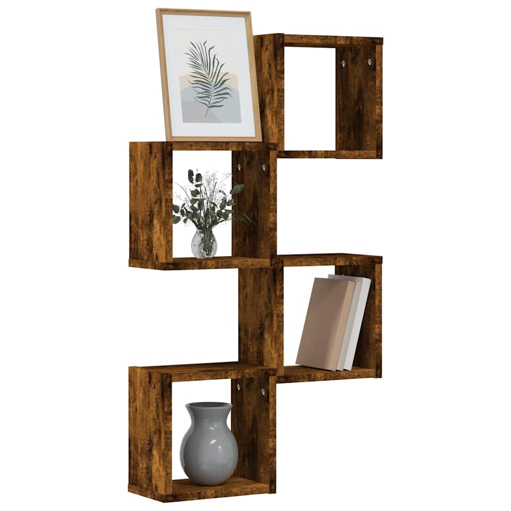 Scaffali da parete 4 pcs Rovere fumé 26 x 15 x 26 cm | homemem39