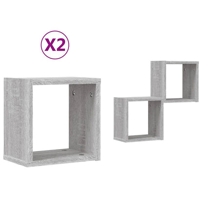 Scaffali da parete 2 pcs Grigio Sonoma 26 x 15 x 26 cm | homemem39