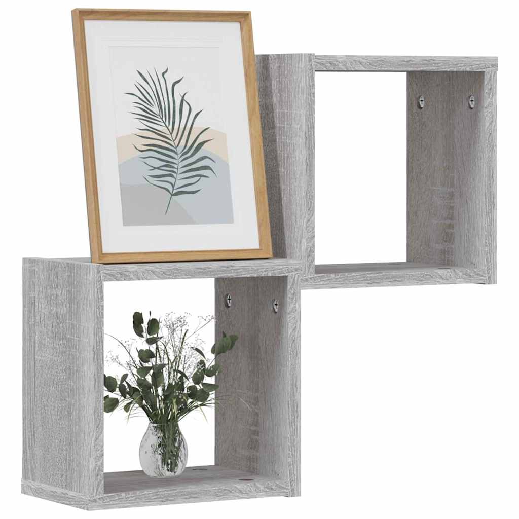 Scaffali da parete 2 pcs Grigio Sonoma 26 x 15 x 26 cm | homemem39