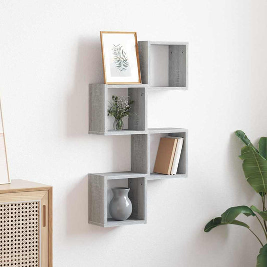 Scaffali da parete 4 pcs Grigio Sonoma 26 x 15 x 26 cm | homemem39
