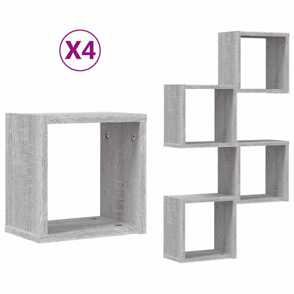 Scaffali da parete 4 pcs Grigio Sonoma 26 x 15 x 26 cm | homemem39