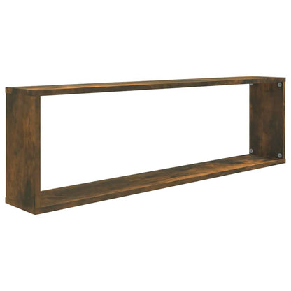 Mensole Parete Cubo 2pz Rovere Fumo 100x15x30