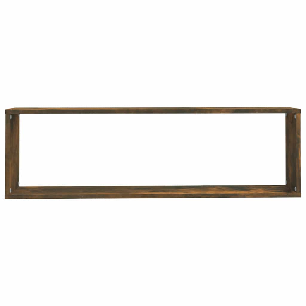 Mensole Parete Cubo 2pz Rovere Fumo 100x15x30