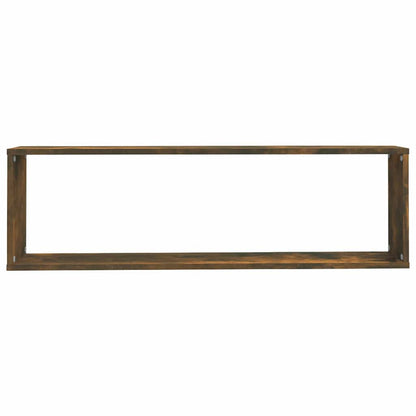 Mensole Parete Cubo 2pz Rovere Fumo 100x15x30