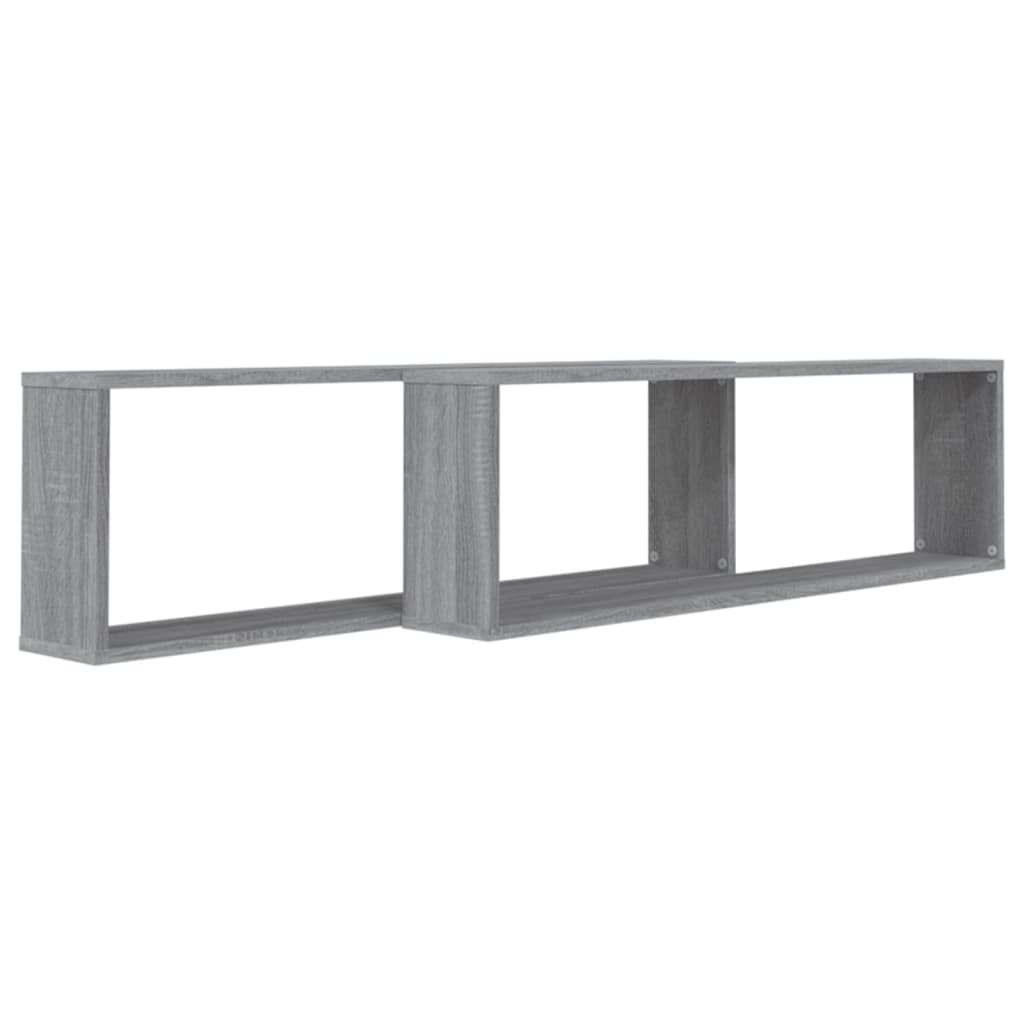Mensole Cubo Muro 2pz Grigio Sonoma 100x15x30 Legno Multistrato | homemem39