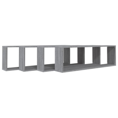 Mensole Cubo Muro 4pz Grigio Sonoma 100x15x30 Legno Multistrato | homemem39