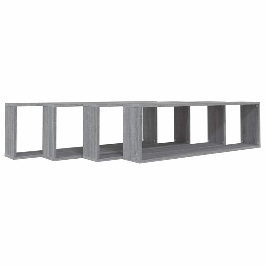 Mensole Cubo Muro 4pz Grigio Sonoma 100x15x30