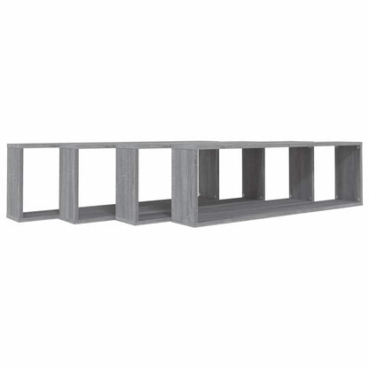 Mensole Cubo Muro 4pz Grigio Sonoma 100x15x30