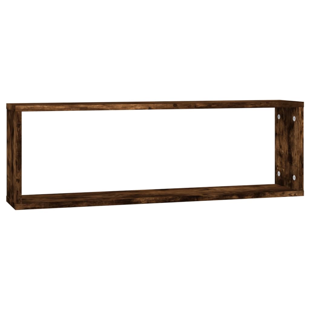 Mensole Muro Cubo 4 Rovere Fumo 80x15x26,5cm Legno Multistrato | homemem39