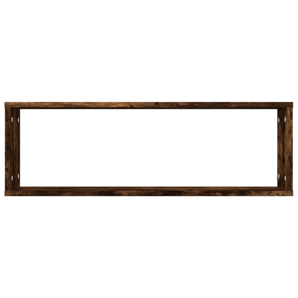 Mensole Muro Cubo 4 Rovere Fumo 80x15x26,5cm Legno Multistrato | homemem39