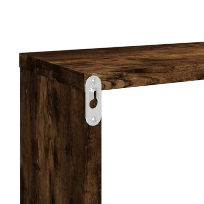 Mensole Muro Cubo 4 Rovere Fumo 80x15x26,5cm Legno Multistrato | homemem39