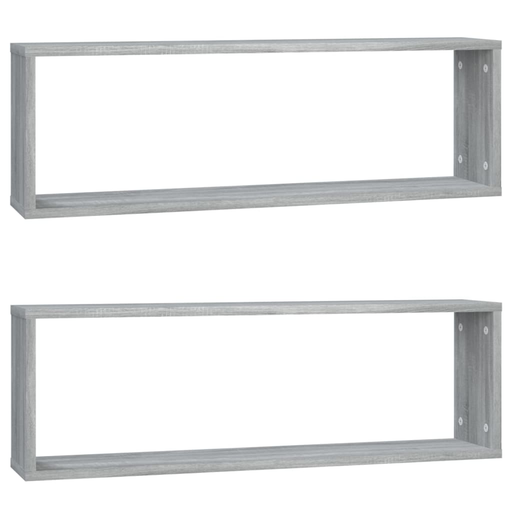 Mensole Cubo Muro 2 Grigio Sonoma 80x15x26,5 Legno Multistrato | homemem39