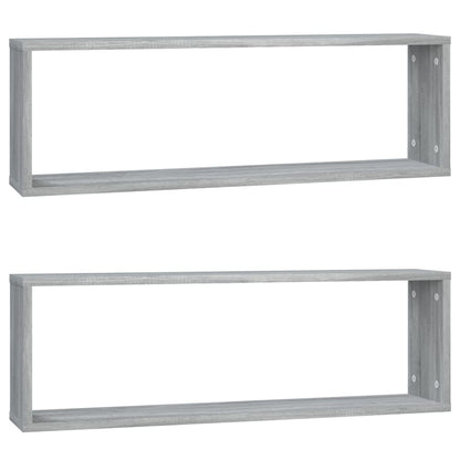 Mensole Cubo Muro 2 Grigio Sonoma 80x15x26,5 Legno Multistrato | homemem39