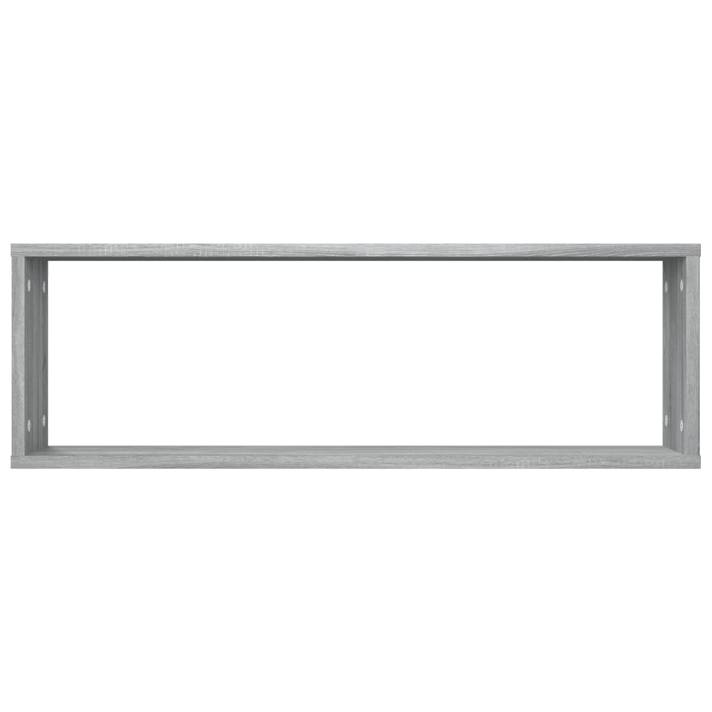 Mensole Cubo Muro 2 Grigio Sonoma 80x15x26,5 Legno Multistrato | homemem39