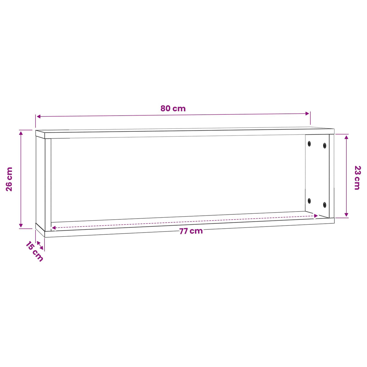 Mensole Cubo Muro 2 Grigio Sonoma 80x15x26,5 Legno Multistrato