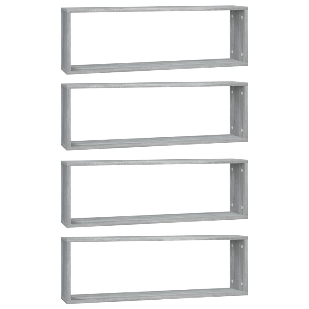 Mensole Cubo Muro 4 Grigio Sonoma 80x15x26,5 Legno Multistrato | homemem39