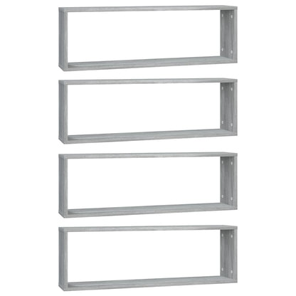 Mensole Cubo Muro 4 Grigio Sonoma 80x15x26,5 Legno Multistrato | homemem39